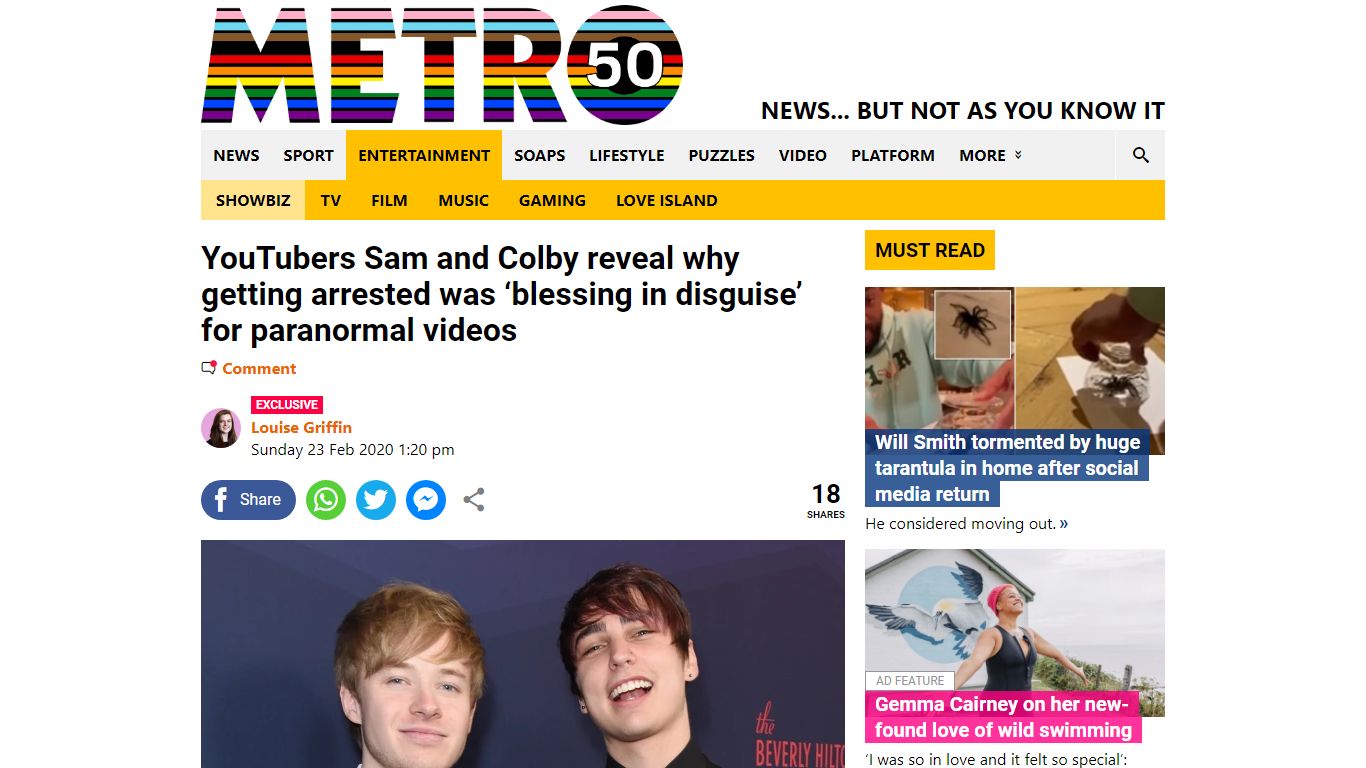 Sam and Colby reveal why arrest for YouTube video was 'blessing ... - Metro