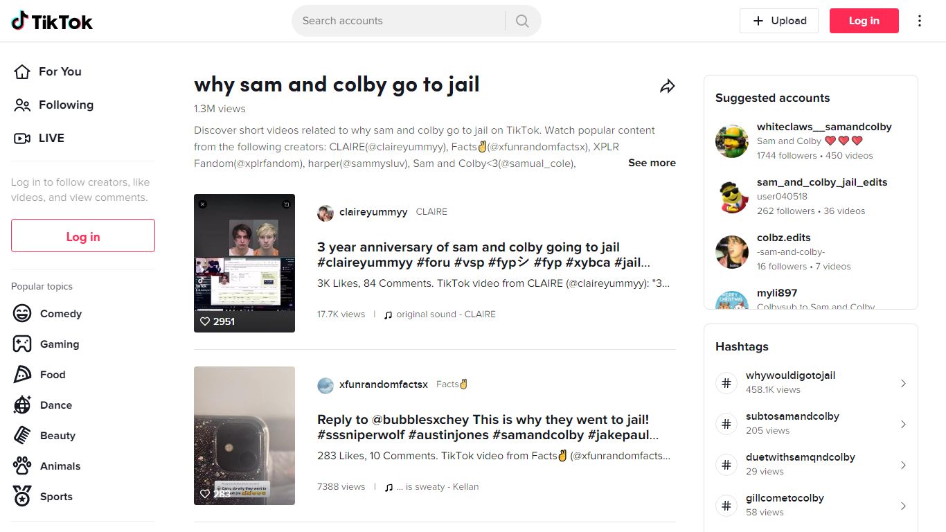 Discover why sam and colby go to jail 's popular videos | TikTok